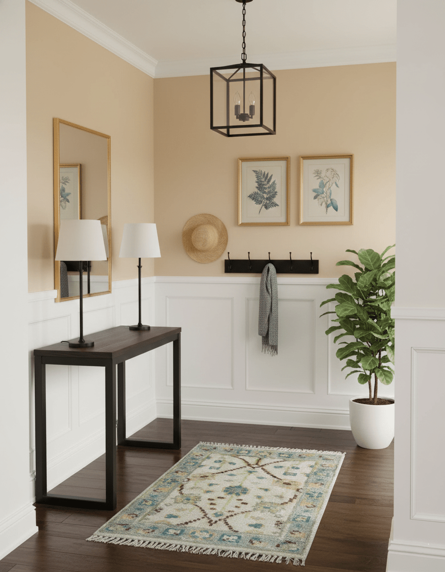 Traditional Oushak Design Blue And Ivory 2x3 Hand knotted Wool Area Rug - The Rug Decor