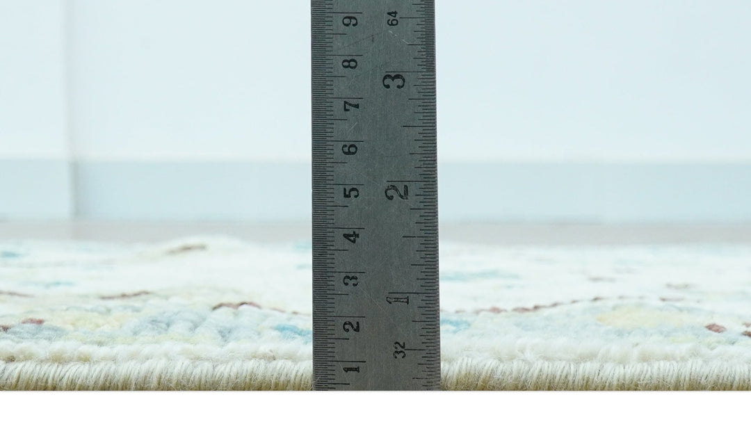 Traditional Oushak Design Blue And Ivory 2x3 Hand knotted Wool Area Rug - The Rug Decor