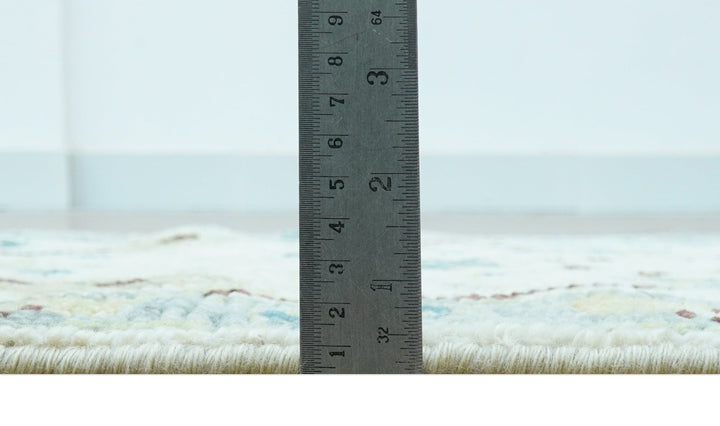 Traditional Oushak Design Blue And Ivory 2x3 Hand knotted Wool Area Rug - The Rug Decor