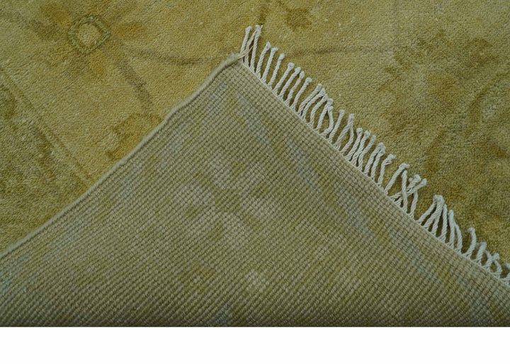 Traditional Oushak Design Brown And Beige Hand Knotted 4x6 Wool Area Rug - The Rug Decor