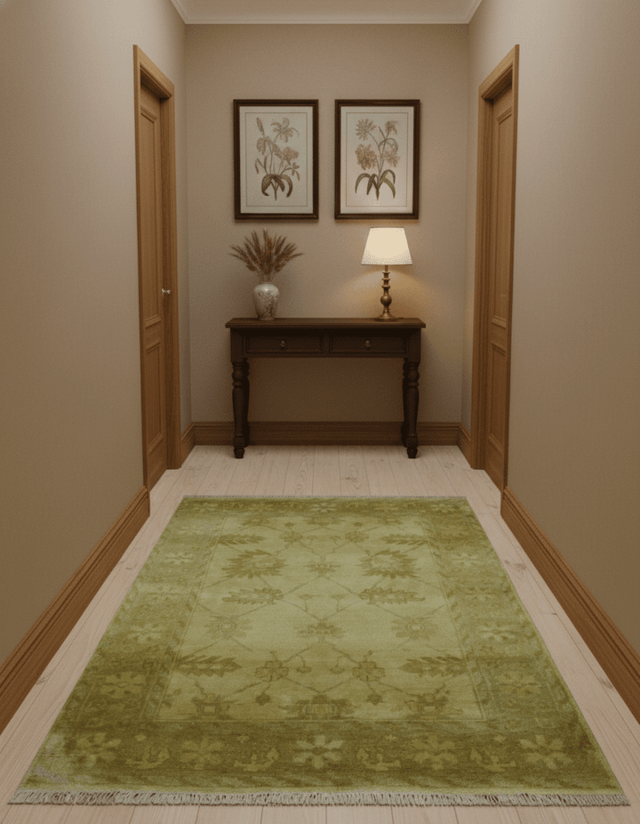 Traditional Oushak Design Brown And Beige Hand Knotted 4x6 Wool Area Rug - The Rug Decor