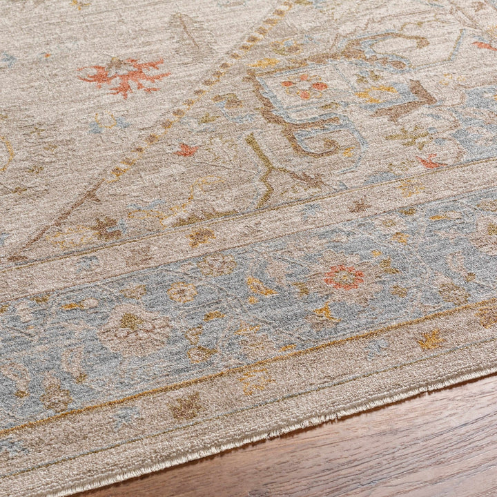 Traditional Oushak Design Brown Machine Woven Rug - The Rug Decor