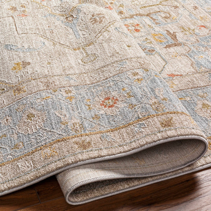 Traditional Oushak Design Brown Machine Woven Rug - The Rug Decor