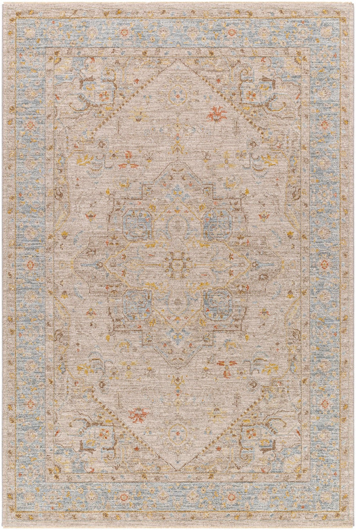 Traditional Oushak Design Brown Machine Woven Rug - The Rug Decor