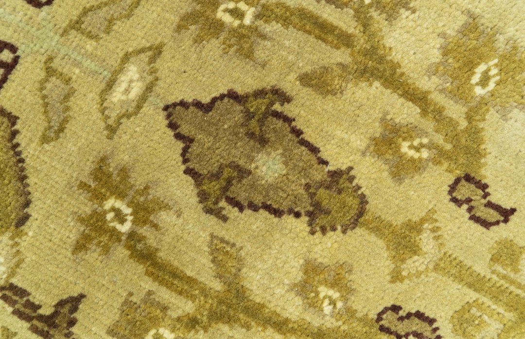 Traditional Oushak Design Gold And Brown 3x12 Hand Knotted Wool Area Rug - The Rug Decor