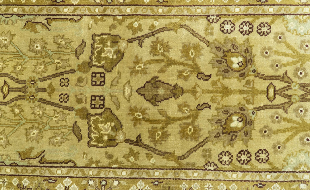Traditional Oushak Design Gold And Brown 3x12 Hand Knotted Wool Area Rug - The Rug Decor