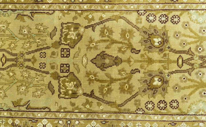 Traditional Oushak Design Gold And Brown 3x12 Hand Knotted Wool Area Rug - The Rug Decor