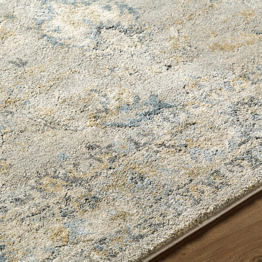 Traditional Oushak Design Gray And Yellow Machine Woven Area Rug - The Rug Decor