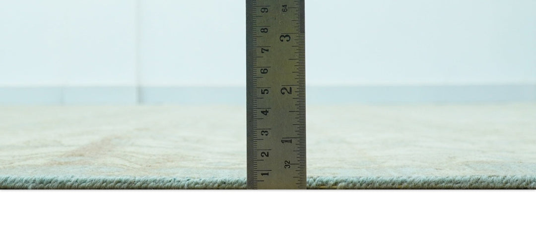 Traditional Oushak Design Green And Blue 11.5x14.6 Hand Knotted Wool Area Rug - The Rug Decor