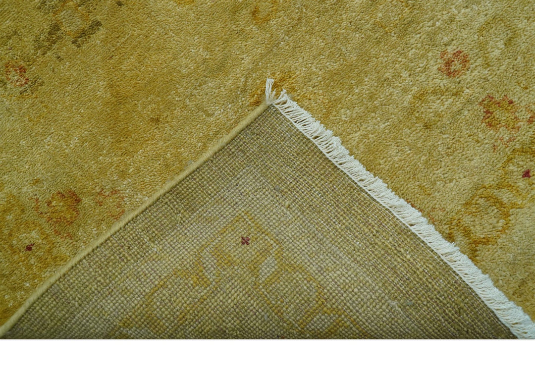 Traditional Oushak Design Olive And Rust Hand Knotted 9x12 Wool Area Rug - The Rug Decor