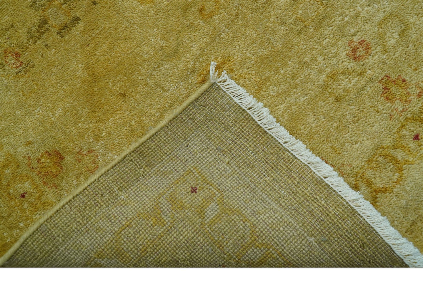 Traditional Oushak Design Olive And Rust Hand Knotted 9x12 Wool Area Rug - The Rug Decor