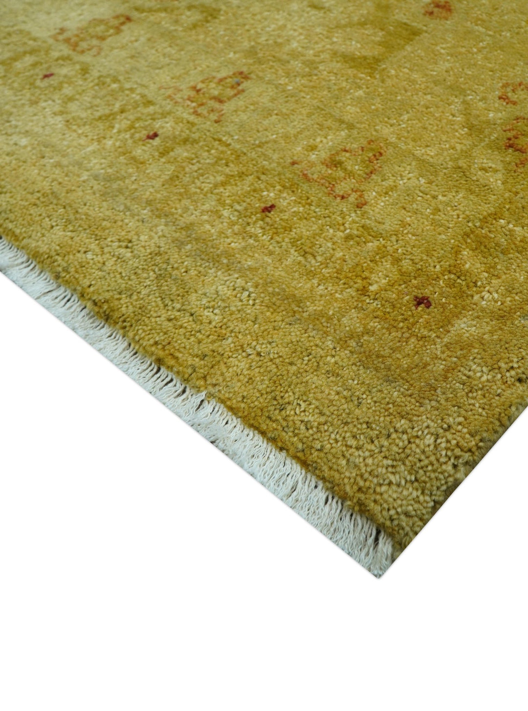 Traditional Oushak Design Olive And Rust Hand Knotted 9x12 Wool Area Rug - The Rug Decor