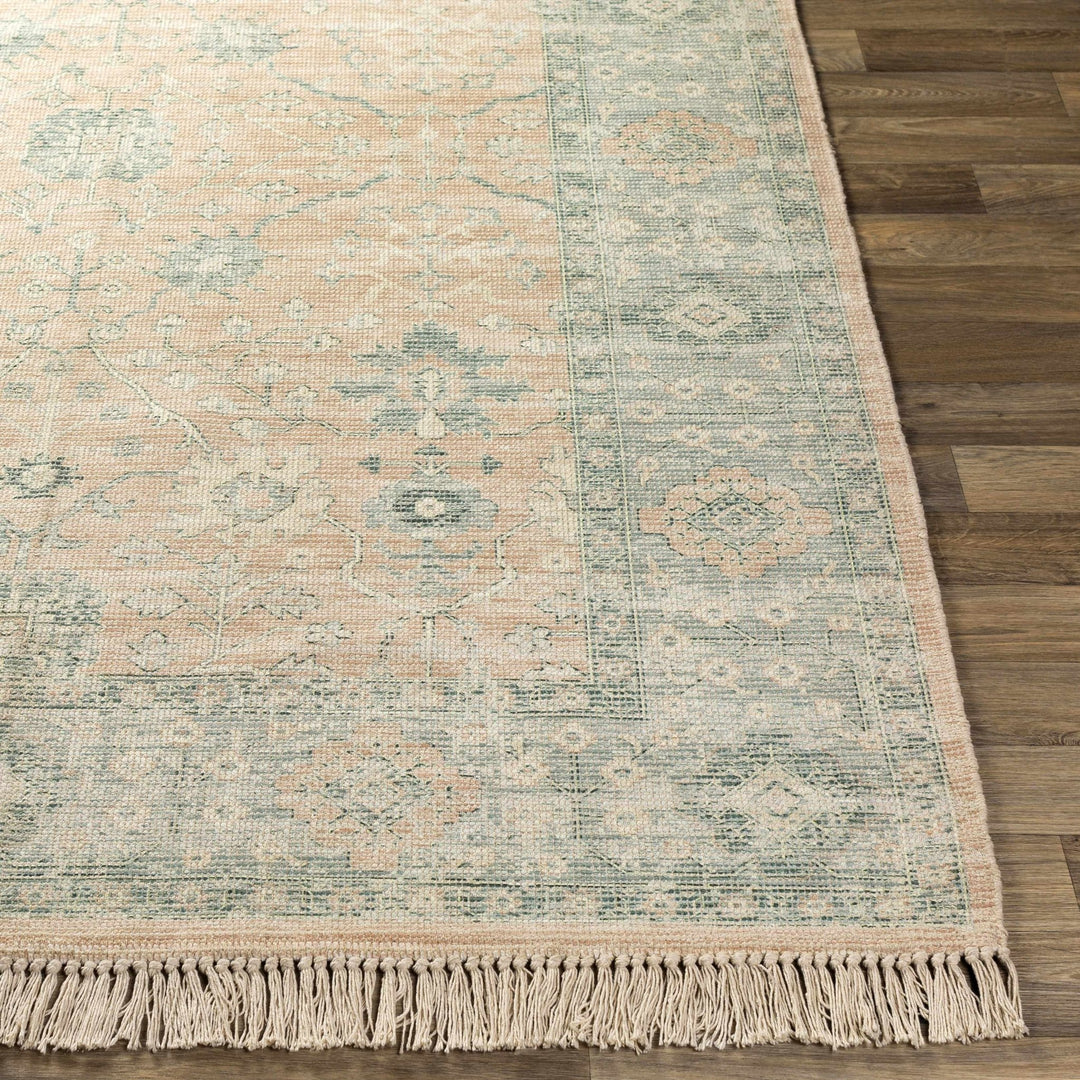 Traditional Oushak Design Peach Handmade Cotton - blend Rug - The Rug Decor