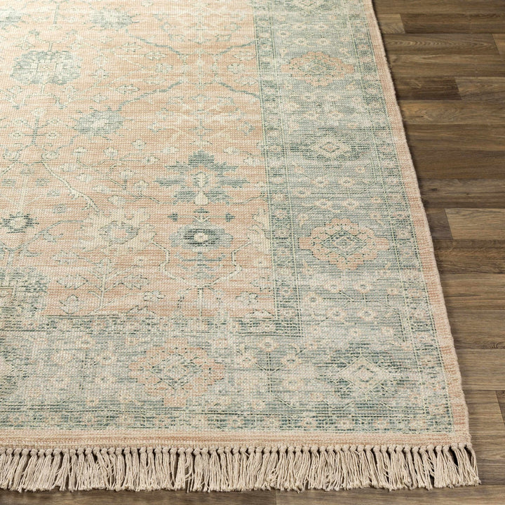 Traditional Oushak Design Peach Handmade Cotton - blend Rug - The Rug Decor