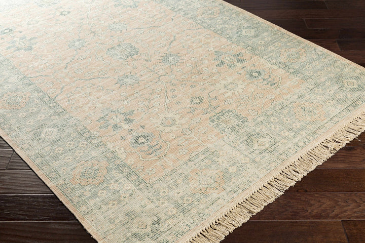 Traditional Oushak Design Peach Handmade Cotton - blend Rug - The Rug Decor