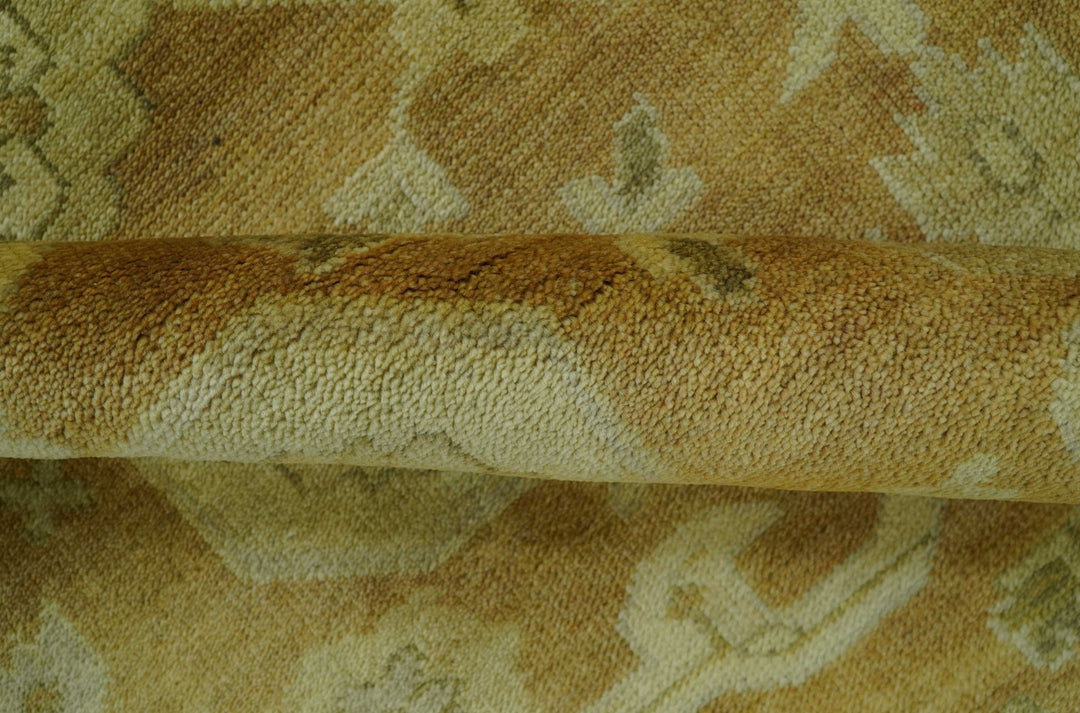 Traditional Oushak Design Rust And Beige Hand Knotted 8x10 Wool Area Rug - The Rug Decor