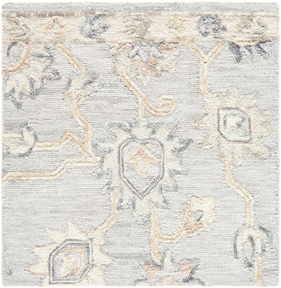 Traditional Oushak Design Silver Hand Tufted Wool Area Rug - The Rug Decor