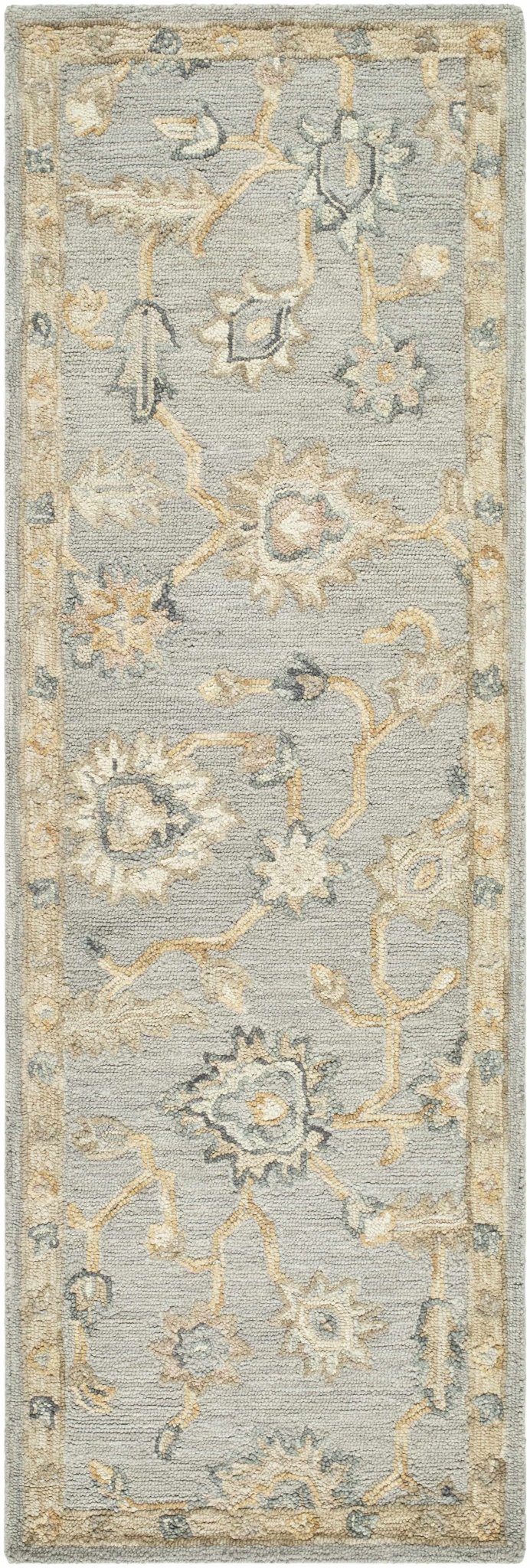 Traditional Oushak Design Silver Hand Tufted Wool Area Rug - The Rug Decor