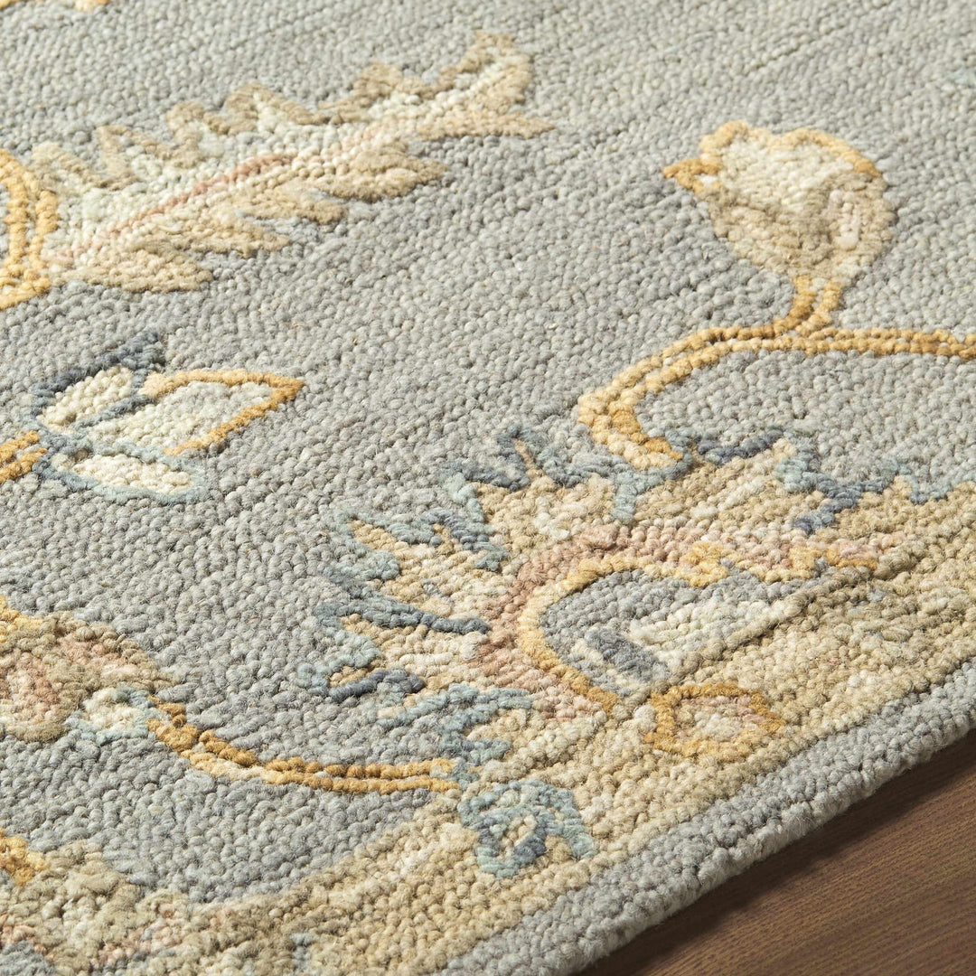 Traditional Oushak Design Silver Hand Tufted Wool Area Rug - The Rug Decor