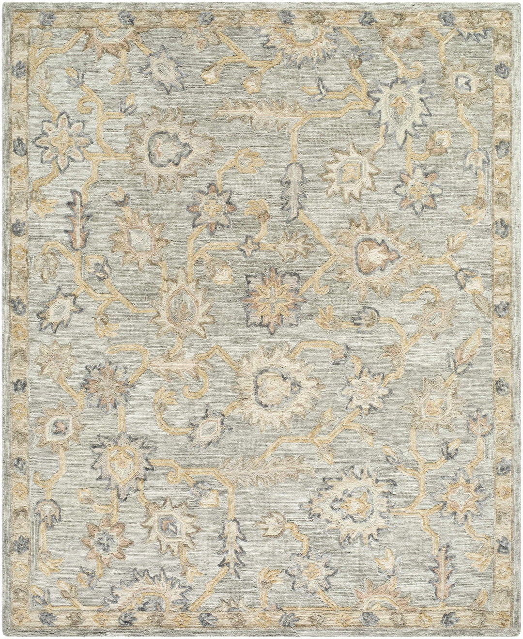 Traditional Oushak Design Silver Hand Tufted Wool Area Rug - The Rug Decor