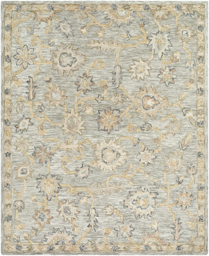 Traditional Oushak Design Silver Hand Tufted Wool Area Rug - The Rug Decor