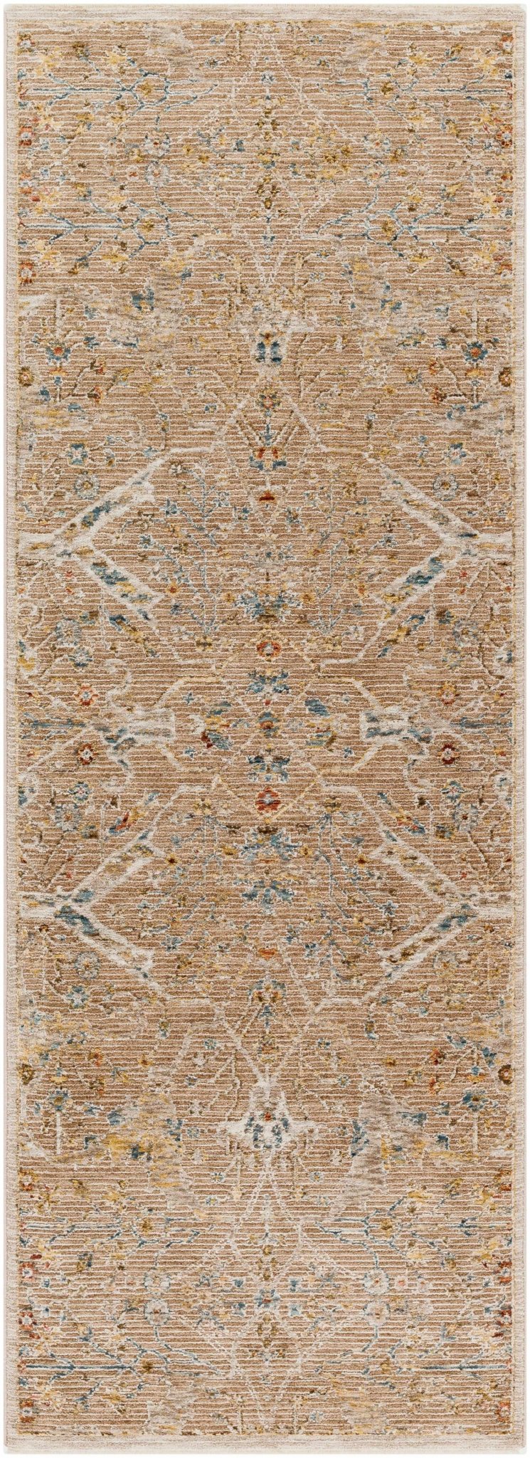 Traditional Oushak Design Tan Machine Woven Area Rug - The Rug Decor
