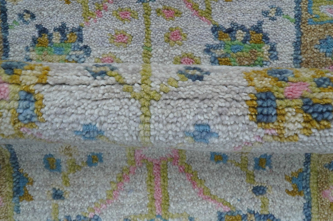 Traditional Oushak Green And Blue 2x3 Hand knotted Wool Rug - The Rug Decor