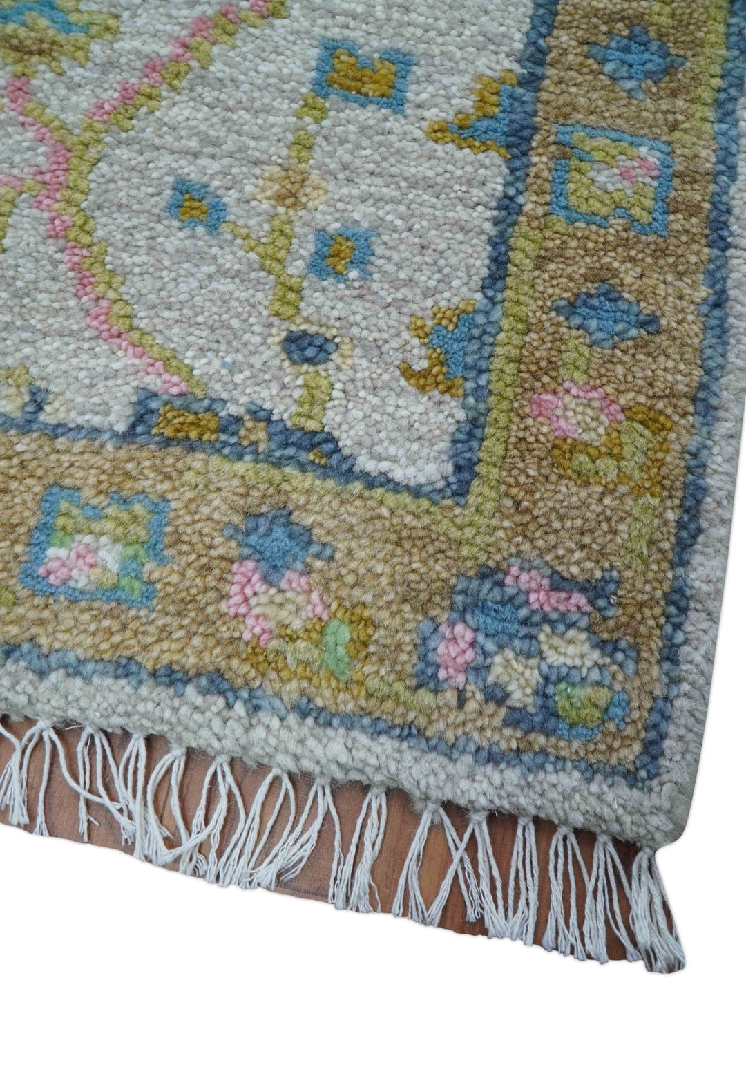 Traditional Oushak Green And Blue 2x3 Hand knotted Wool Rug - The Rug Decor