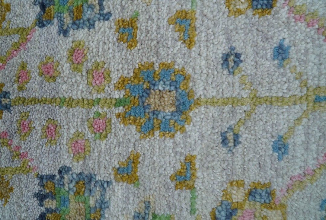 Traditional Oushak Green And Blue 2x3 Hand knotted Wool Rug - The Rug Decor