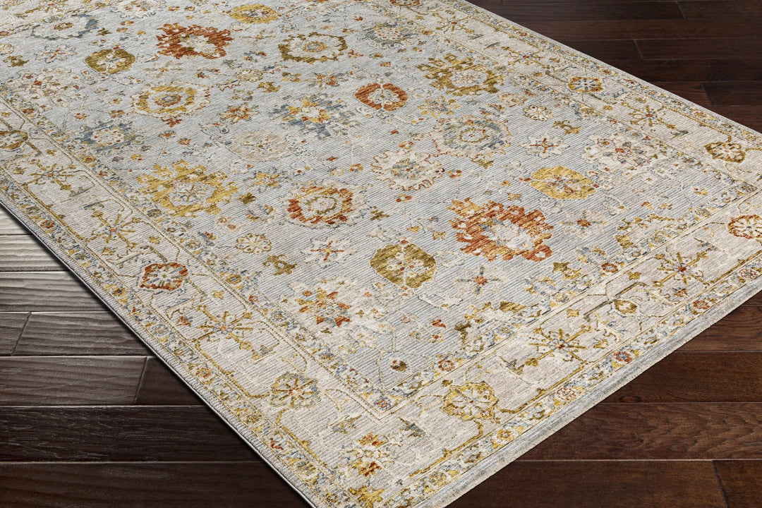 Traditional Oushak Style Cream Machine Woven Rug - The Rug Decor