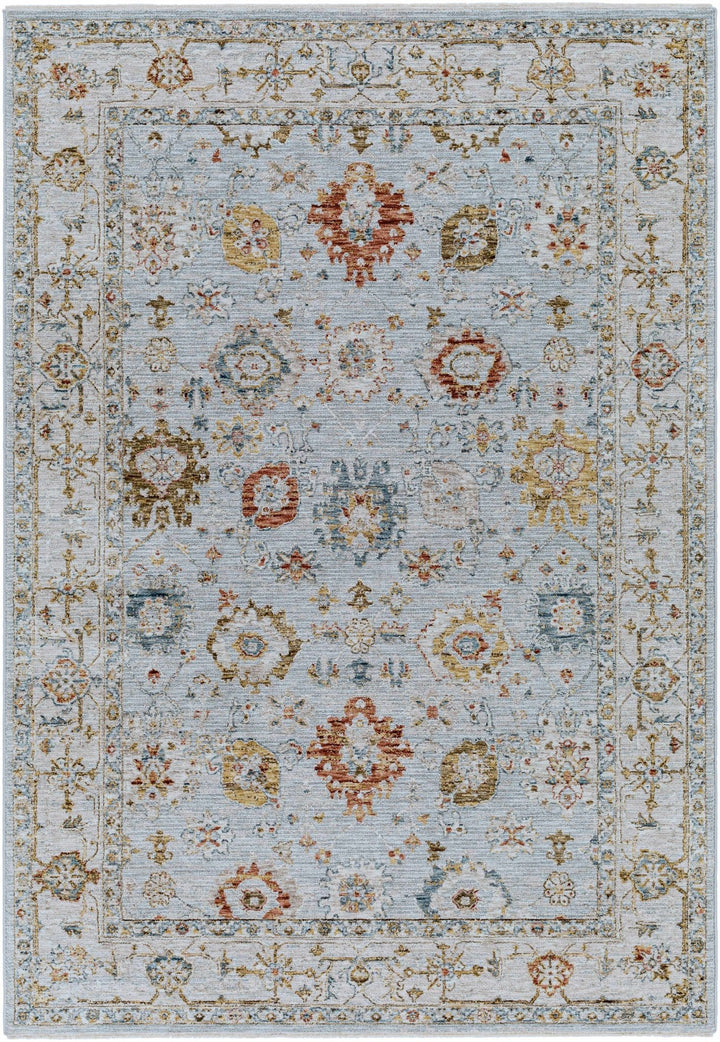 Traditional Oushak Style Cream Machine Woven Rug - The Rug Decor