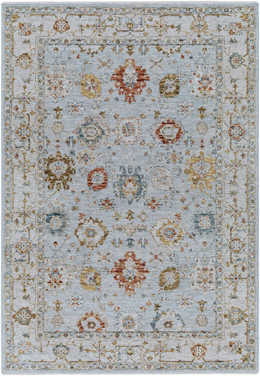 Traditional Oushak Style Cream Machine Woven Rug - The Rug Decor