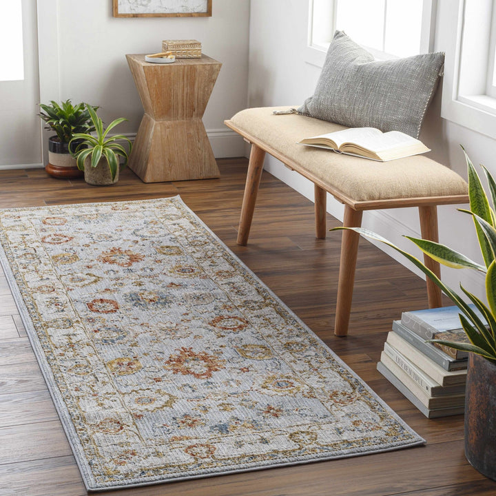 Traditional Oushak Style Cream Machine Woven Rug - The Rug Decor