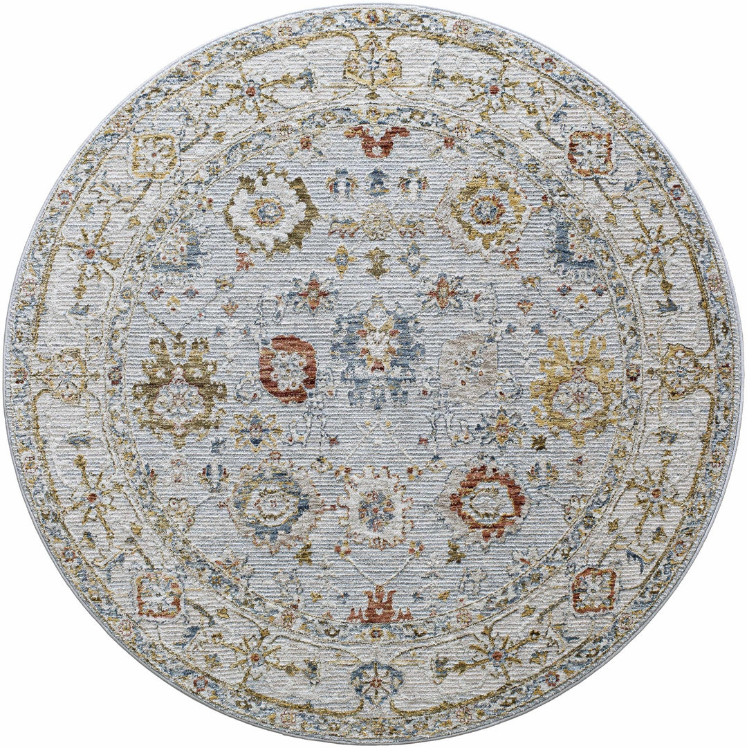 Traditional Oushak Style Cream Machine Woven Rug - The Rug Decor