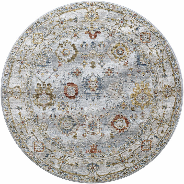 Traditional Oushak Style Cream Machine Woven Rug - The Rug Decor