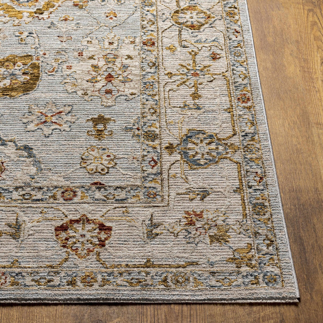 Traditional Oushak Style Cream Machine Woven Rug - The Rug Decor