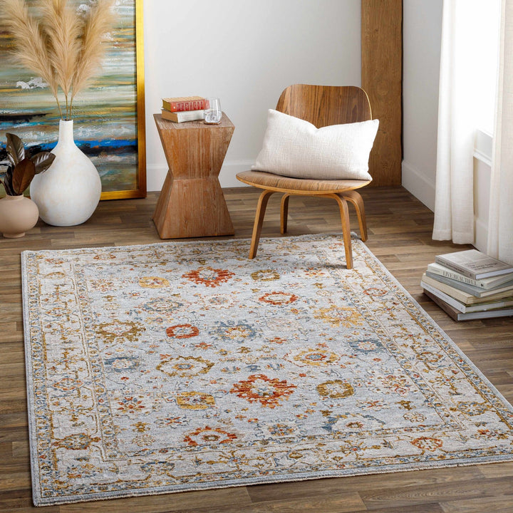 Traditional Oushak Style Cream Machine Woven Rug - The Rug Decor