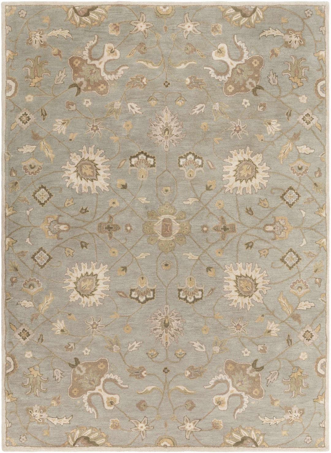 Traditional Oushak Taupe, Olive, Ivory and Beige Hand Tufted Multi Size wool Area Rug - The Rug Decor