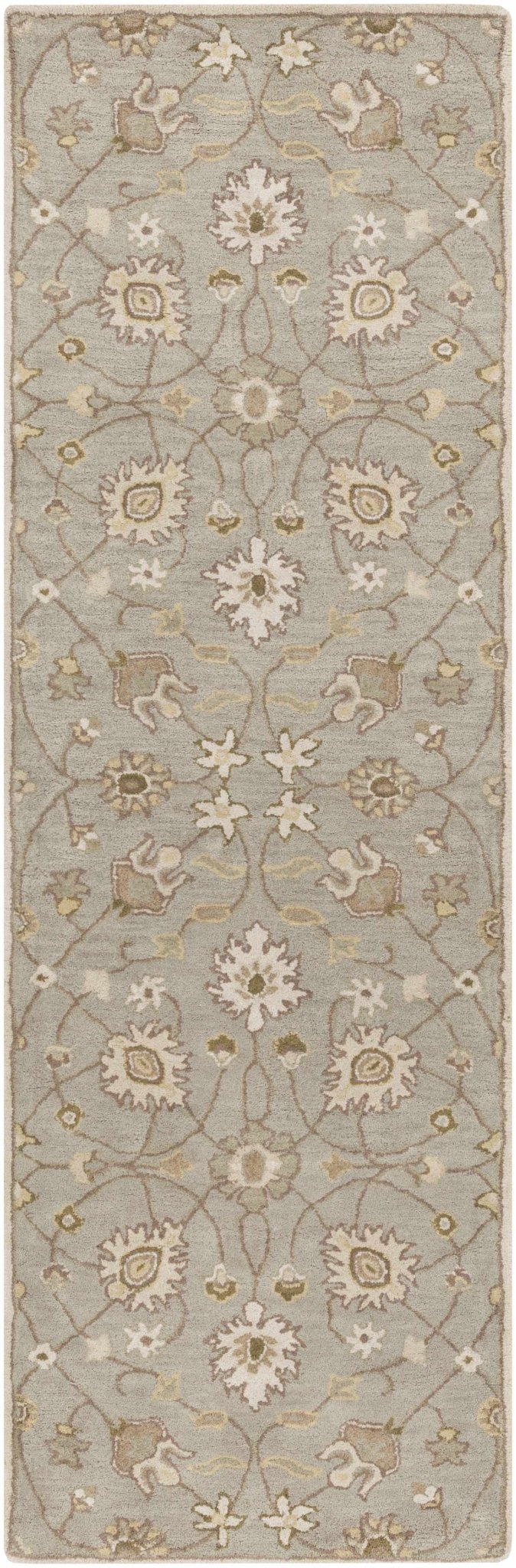 Traditional Oushak Taupe, Olive, Ivory and Beige Hand Tufted Multi Size wool Area Rug - The Rug Decor