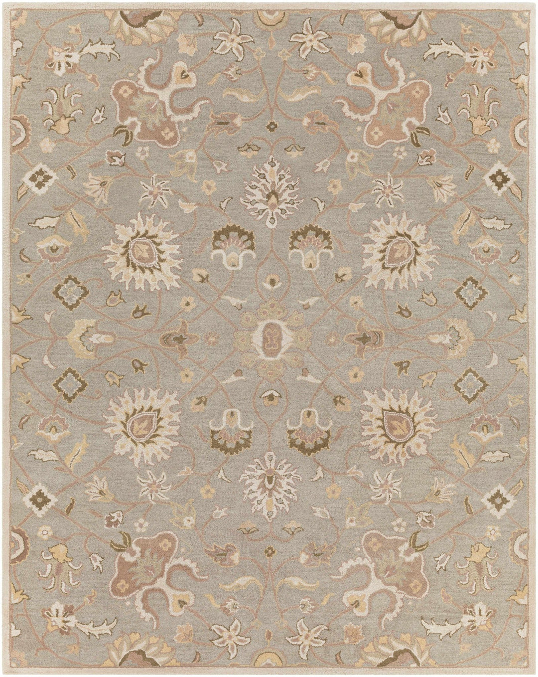 Traditional Oushak Taupe, Olive, Ivory and Beige Hand Tufted Multi Size wool Area Rug - The Rug Decor