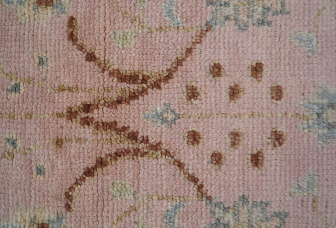 Traditional Peach And Brown Hand Knotted 3x5 Wool Rug - The Rug Decor
