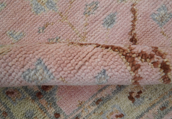 Traditional Peach And Brown Hand Knotted 3x5 Wool Rug - The Rug Decor