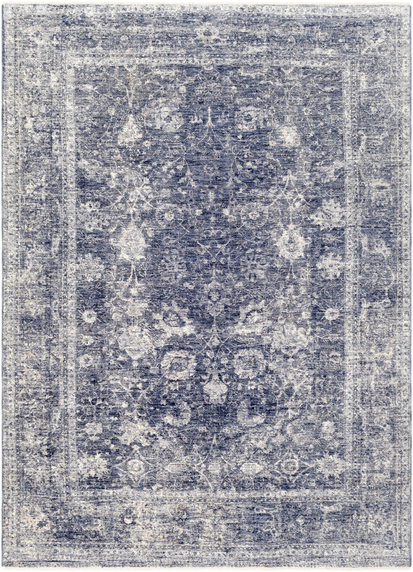 Traditional Persian Design Blue Machine Woven Area Rug - The Rug Decor