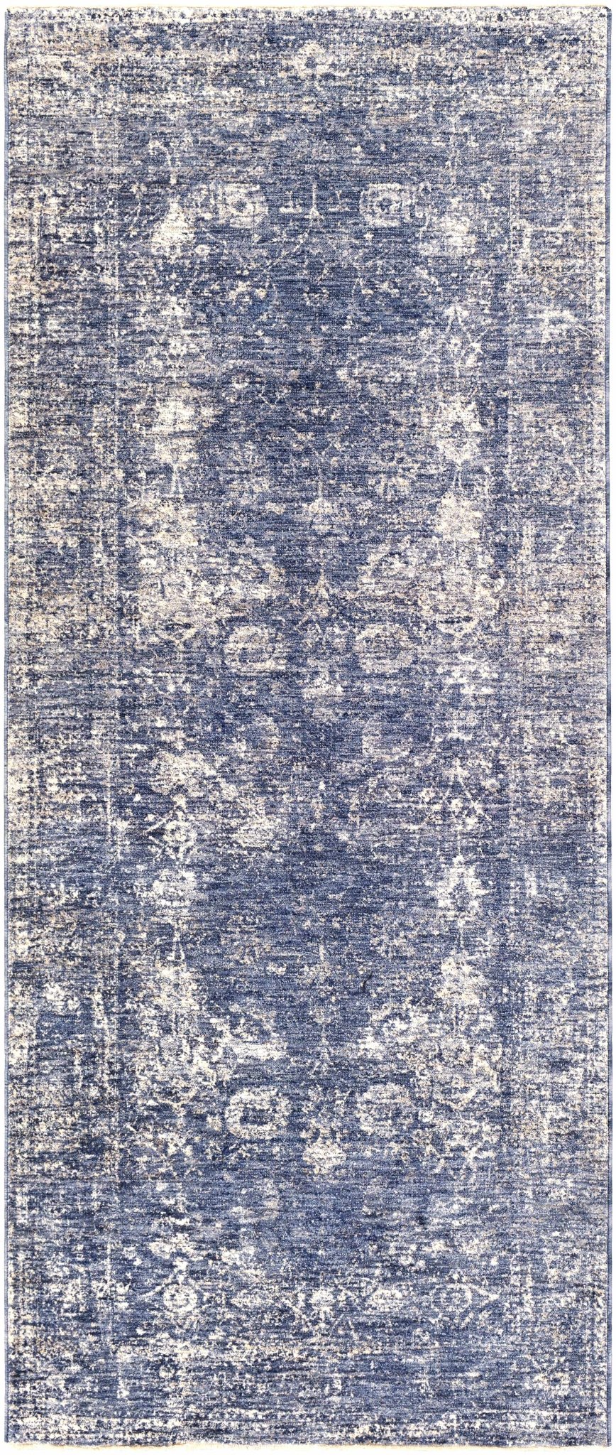 Traditional Persian Design Blue Machine Woven Area Rug - The Rug Decor