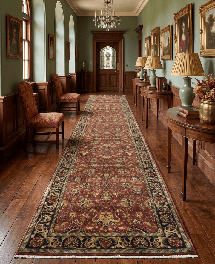 Traditional Persian Design Maroon Hand Knotted Wool 3x12 Area Rug - The Rug Decor