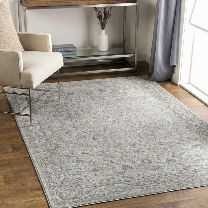 Traditional Persian Gray Machine Woven Rug - The Rug Decor