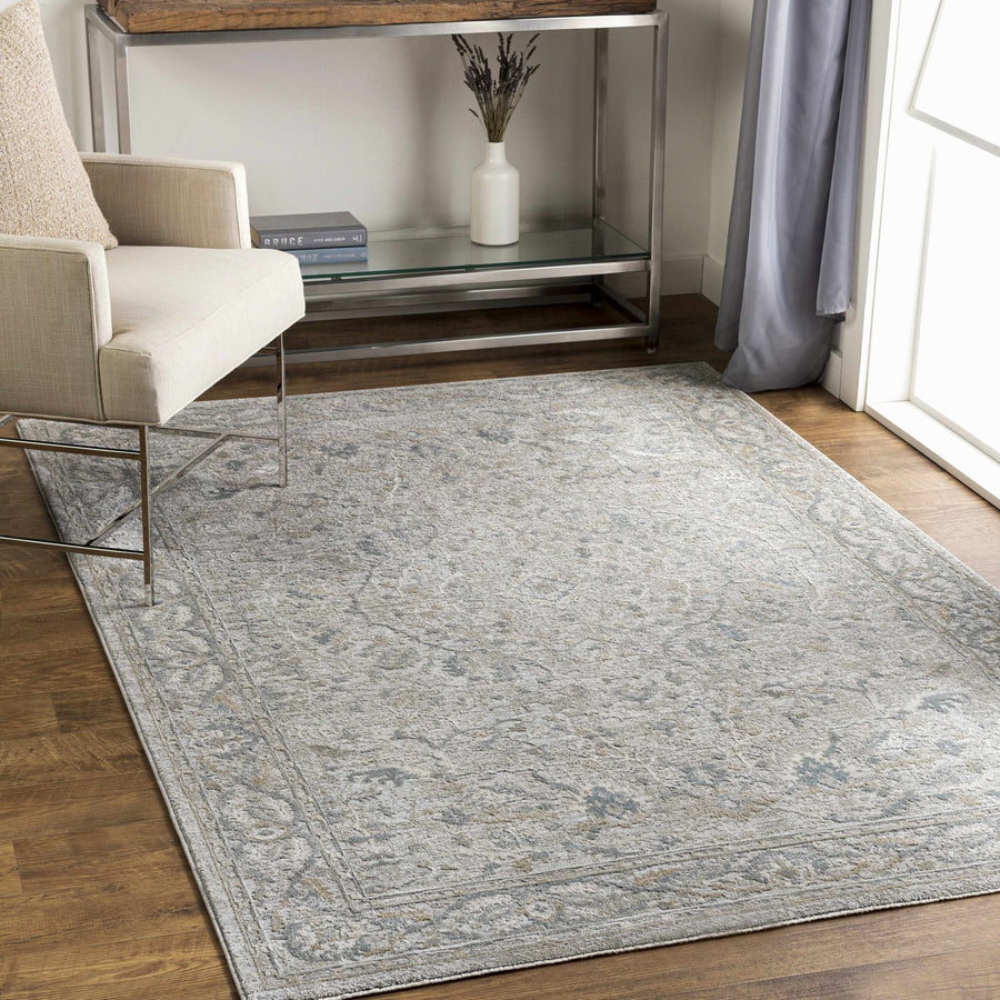 Traditional Persian Gray Machine Woven Rug - The Rug Decor