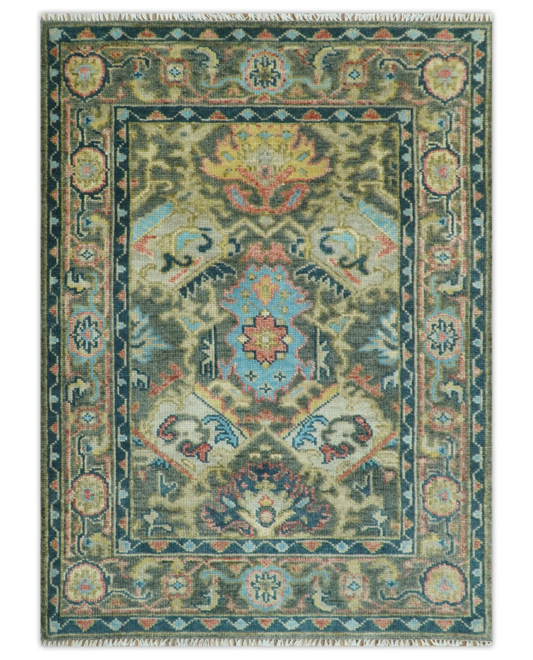 Traditional Persian Gray, Rust and Charcoal Oushak Area Rug - The Rug Decor