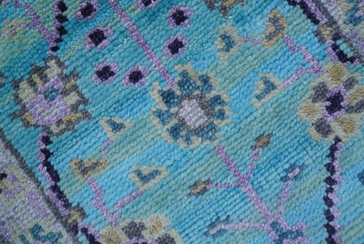 Traditional Style 2x3 Blue And Purple Hand Knotted Wool Rug - The Rug Decor