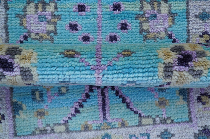 Traditional Style 2x3 Blue And Purple Hand Knotted Wool Rug - The Rug Decor